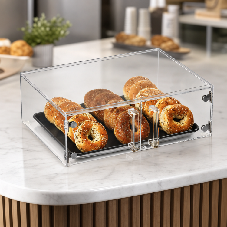 Product image #3 for Vollrath SBC12 1/2 Size Countertop Clear Acrylic Pastry Display Case with Front Doors