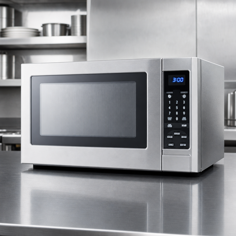 Product image #3 for Summit Commercial SCM853 Light-Duty Countertop Microwave Oven, 0.9 Cu. Ft., 900 Watts, Stainless Steel