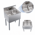 Thumbnail image #3 for Krowne Royal Series Two-Compartment Underbar Sink Unit with Splash-Mount Faucet, 24 x 19 Inches