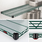 Thumbnail image #3 for Eagle Group EagleGard QA1472E Quad-Adjust Wire Shelf, 72"W x 14"D, 600 lb Capacity, Blue-Green Hybrid Epoxy Case of 2