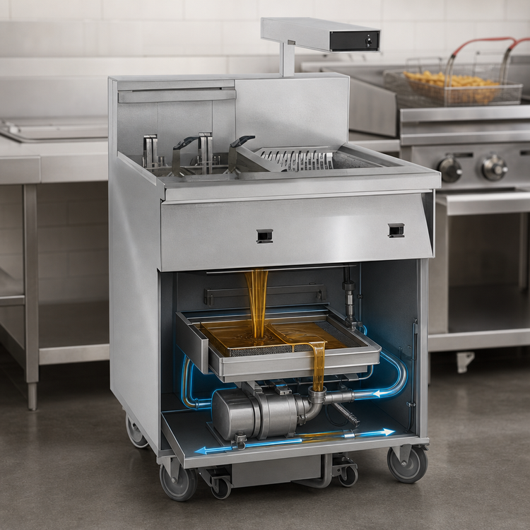 Product image #3 for Imperial Electric Floor Model Fryer with Built-In Filter System and Dump Station, 50 lb. Capacity