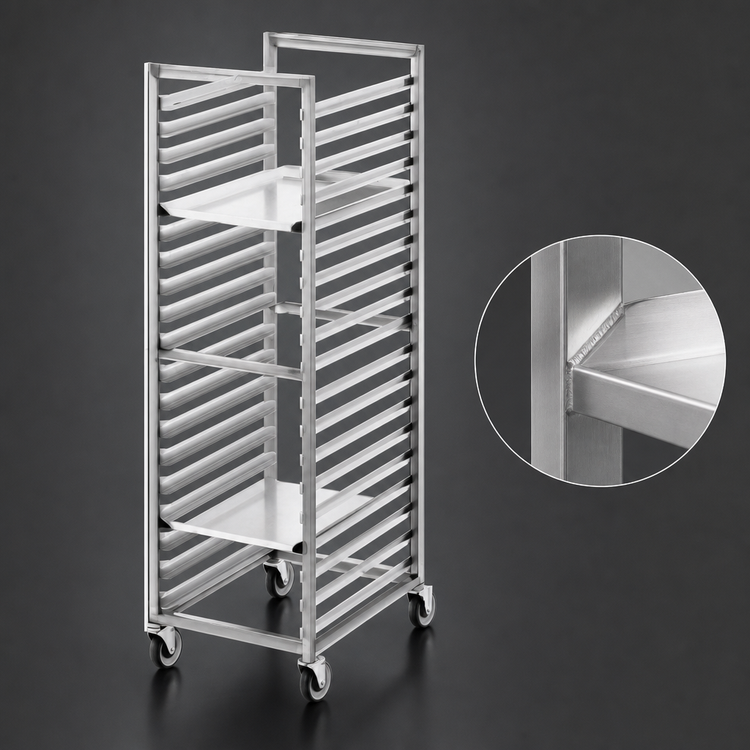 Product image #3 for Channel Manufacturing Stainless Steel Side-Load Full-Size Bun Pan Rack, 18-Pan Capacity