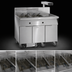 Thumbnail image #3 for Imperial Electric 6-Tank Floor Fryer with 50 lb. Capacity Tanks, Built-In Filter System, and Dump Station