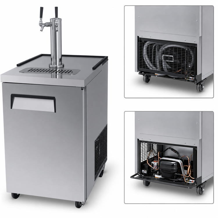 Product image #4 for Atosa 23-Inch Direct Draw Draft Beer Cooler, 1/2-Barrel Capacity, Dual Faucet Tower, Stainless Steel