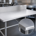 Thumbnail image #3 for Advance Tabco TVKG-365 60 x 36-Inch 14-Gauge 304 Stainless Steel Work Table with No-Drip Edge, 10-Inch Backsplash, and Galvanized Open Base