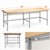 Thumbnail image #3 for John Boos Stainless Steel Baker's Table Frame for 84 x 30 Inch Top with Bin Stops and Guides