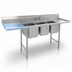 Thumbnail image #3 for Eagle Group 3-Compartment Floor Model Sink with Left Drainboard, 304 Stainless Steel, 80-3/8 Inch W x 27-1/2 Inch D