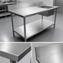 Thumbnail image #3 for 60-Inch Stainless Steel Work Table with Right-Side Prep Sink, Undershelf, and 6-Inch Backsplash