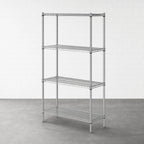 Thumbnail image #3 for Metro Super Erecta N416BR 4-Shelf Starter Wire Shelving Unit, 24"W x 21"D x 63"H, Zinc Finish