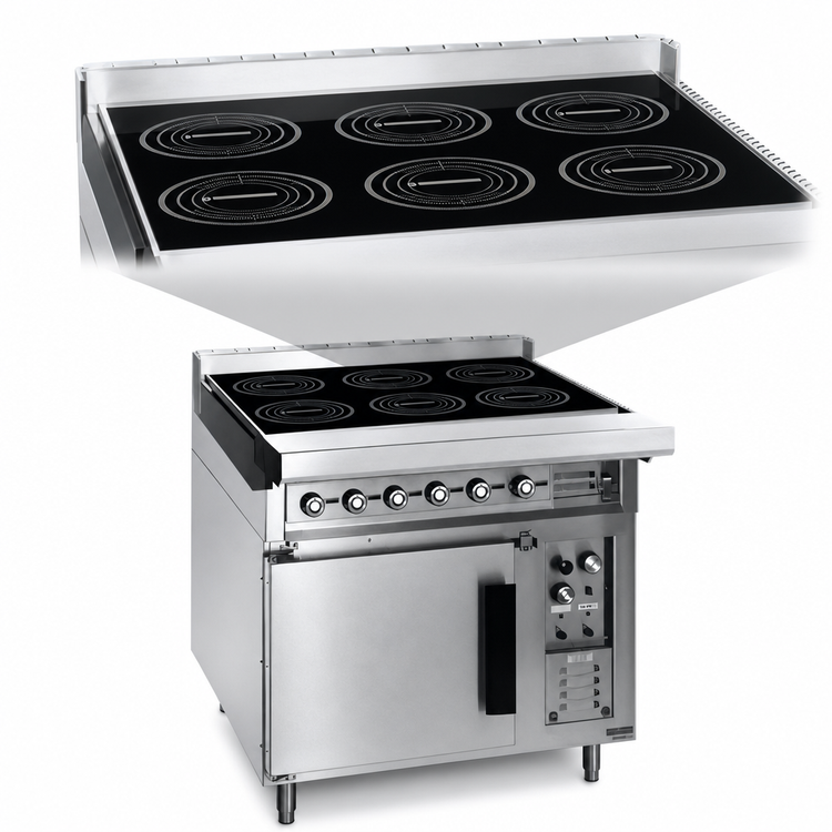 Product image #3 for Lang 36-Inch Electric Induction Top Range with Convection Oven Base, 6 8-Inch Glass Hobs