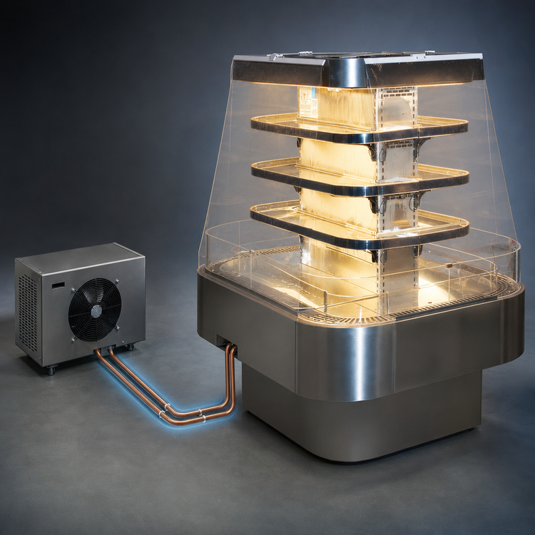 Product image #3 for Howard-McCray 42 Series Island Open Merchandiser, 60 Inch W x 42 Inch D, Remote Refrigeration, Stainless Steel, LED Shelves