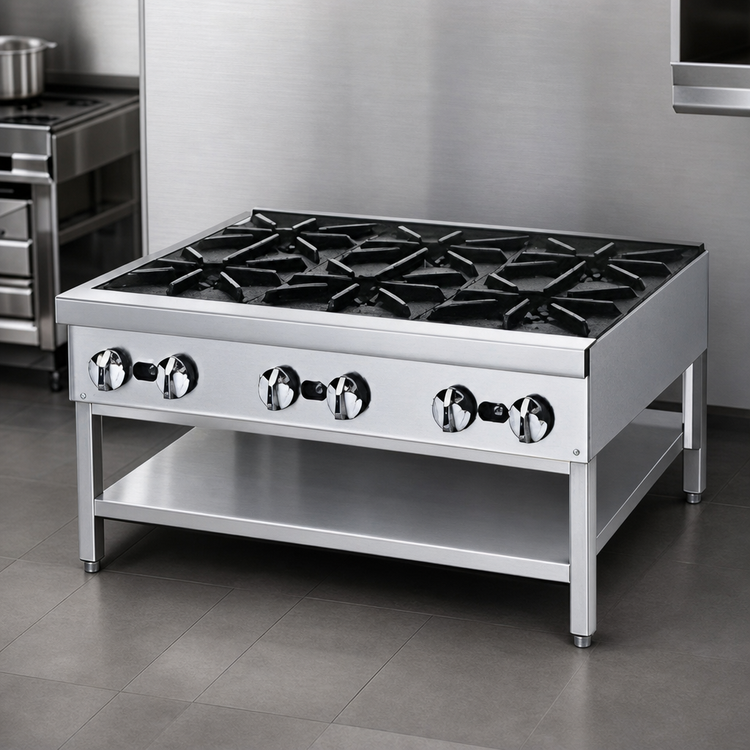 Product image #3 for Supreme JHP-636-F 36-Inch Floor Model Gas Hot Plate with 6 Open Burners