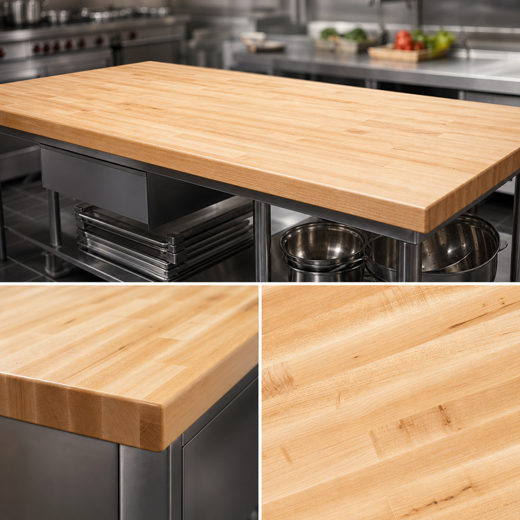 Product image #3 for John Boos Boos Block 72 in. x 36 in. Northern Hard Rock Maple Kitchen Countertop, Blended Edge Grain, 1-1/2 in. Thick, Penetrating Oil Finish