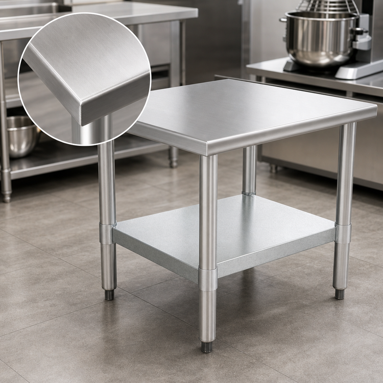 Product image #3 for Eagle Group MS3030-X 30 x 30 x 24-Inch Stationary Mixer Stand with Stainless Steel Top and Galvanized Undershelf