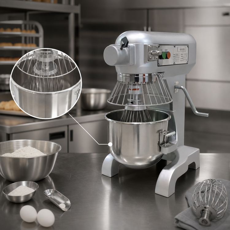 Product image #3 for Omcan USA 10 Qt. Countertop Planetary Mixer, 3-Speed Gear Drive, #12 Hub