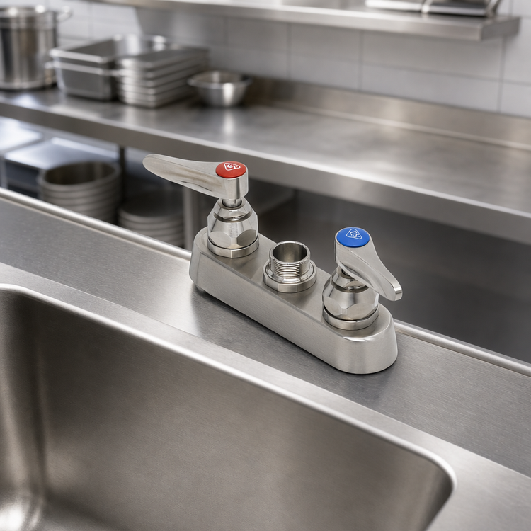Product image #3 for EverSteel 4-Inch Deck Mount Stainless Steel Workboard Mixing Faucet with Lever Handles, Less Nozzle