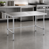 Thumbnail image #3 for Sapphire 72-Inch x 30-Inch Flat Top Stainless Steel Work Table with Open Base and Galvanized Legs
