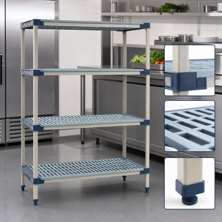 Product image #3 for MetroMax 4 36"W x 18"D x 74"H All-Polymer 4-Shelf Starter Shelving Unit