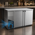 Thumbnail image #3 for Pro-Line E-Series 59-1/2 Inch Two-Section Self-Contained Refrigerated Back Bar Cabinet, Stainless Steel, Solid Doors