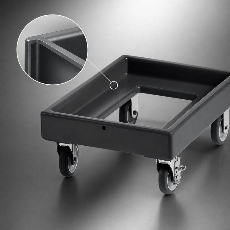 Product image #4 for Cambro Camdolly Open-Frame Dolly, 350 lb Capacity, Charcoal Gray