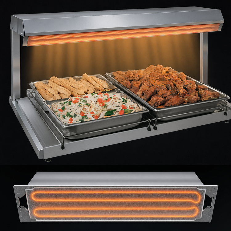 Product image #3 for Hatco Glo-Ray 24-Inch Freestanding Heated Shelf, 12-Inch Deep, Stainless Steel Top
