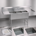 Thumbnail image #3 for BK Resources Three-Compartment Stainless Steel Sink with Left and Right Drainboards, 18 x 24 x 14 Inch Bowls
