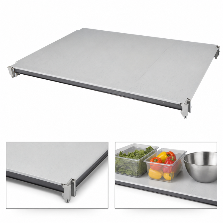 Product image #3 for Cambro Camshelving Elements XTRA Universal Solid Shelf Kit, 24" x 60", Speckled Gray