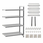 Thumbnail image #3 for Cambro Camshelving® Elements EXA184864S4480 4-Tier Solid Polymer Shelving Add-On Unit, 18"D x 48"W x 64"H, Speckled Gray