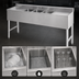 Thumbnail image #3 for Sapphire 3-Compartment Underbar Bar Sink with Dual 13-Inch Drainboards, 60-Inch Wide