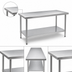 Thumbnail image #3 for Eagle Spec-Master Marine Series 72 Inch x 30 Inch Flat Top Stainless Steel Work Table with Adjustable Galvanized Undershelf