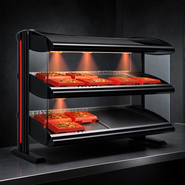 Product image #3 for Hatco Spot On® Horizontal Dual Shelf Heated Zone Merchandiser Warmer, 52-Inch Wide Countertop Hot Food Display