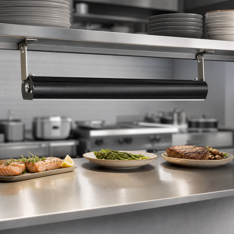 Product image #3 for Vollrath 18-Inch Low Profile Unlighted Strip Heat Lamp, Aluminum Housing, Black Powder Coat, 120V