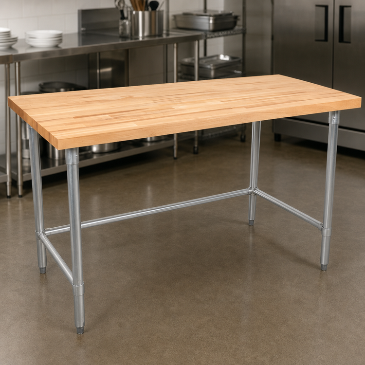 Product image #3 for John Boos Wood Top Work Table, 48 x 30 x 35 Inches, 1-1/2 Inch Northern Hard Rock Maple Top