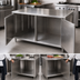 Thumbnail image #3 for BK Resources Dual-Access Stainless Steel Chef Table with Cabinet Base, 60 x 24 Inches
