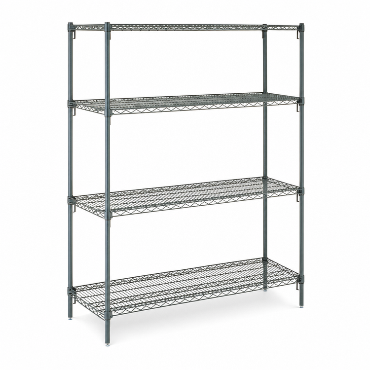 Product image #4 for Metro Super Erecta Super Adjustable Metroseal 3 Wire Shelving Starter Unit with 4 Wire Shelves, 36"W x 21"D x 63"H