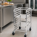 Thumbnail image #3 for Winco Mobile Half-Height Aluminum Sheet Pan Rack, 10 Full-Size or 20 Half-Size Pan Capacity