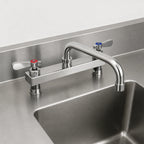 Thumbnail image #3 for BK Resources EVO-8DM-10 Commercial Deck-Mount Manual Faucet, 10-Inch Swing Spout, 8-Inch Centers, Ceramic Valves, Lead-Free