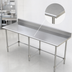 Thumbnail image #3 for Sapphire Manufacturing 84-Inch x 24-Inch Stainless Steel Work Table with 5-Inch Backsplash and Galvanized Open Base