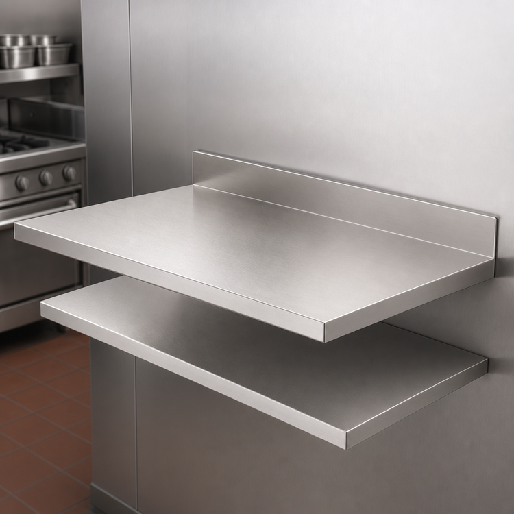 Product image #4 for Metro SmartLever 30-Inch x 72-Inch Stainless Steel Work Surface Overlay with Backsplash