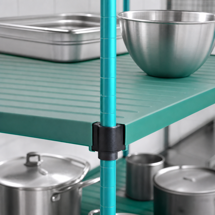 Product image #3 for QuadPlus Solid Polymer Shelf Mat, 24 x 21 Inch, Green, with MicroGard Antimicrobial Protection