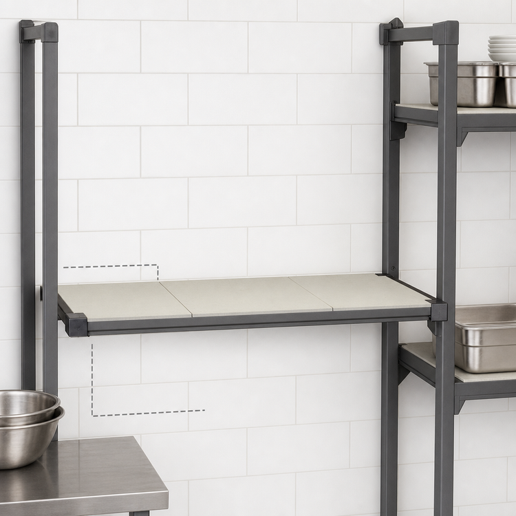 Product image #3 for Camshelving Elevation 18 x 36 Inch Wall-Mounted Add-On Shelf Kit with Solid Shelf Plates, Brushed Graphite