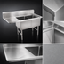 Thumbnail image #3 for John Boos B Series 2-Compartment Stainless Steel Sink with Left Drainboard, 16-Gauge Floor Model