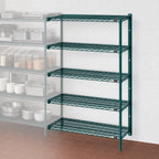 Thumbnail image #3 for Eagle Group Valu-Gard A4-74-2136VG 4-Tier Add-On Wire Shelving Unit, 36 x 21 x 74 Inches, Green Epoxy