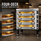 Thumbnail image #3 for PizzaMaster PM 1124ED 4-Deck Electric Pizza Oven with Ceramic Clay Stones, Digital Controls, and Stand