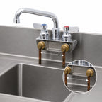 Thumbnail image #3 for BK Resources OptiFlow BKF-4SM2-6-G Commercial Splash-Mount Faucet, 4-Inch Centers, 6-Inch Swing Spout, Lead-Free Chrome