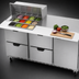 Thumbnail image #4 for Beverage-Air 72-Inch Three-Section Mega Top Refrigerated Prep Table with 4 Drawers, 1 Door, and 12-Pan Top