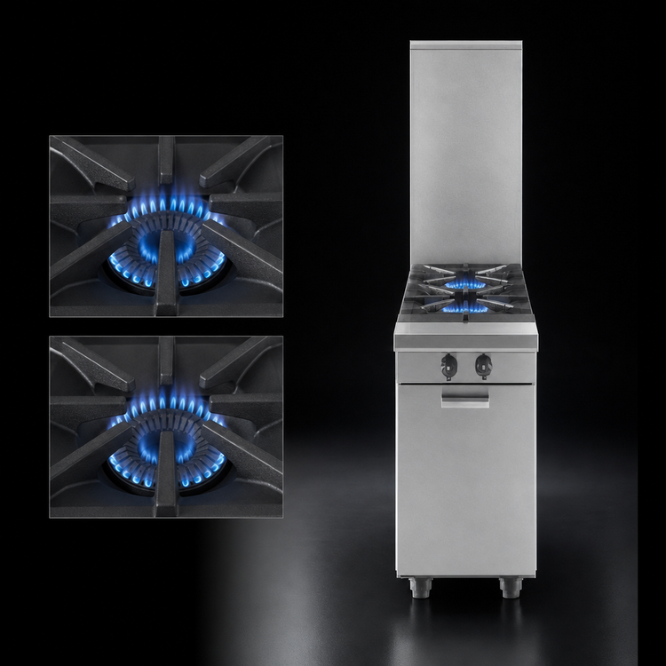 Product image #3 for Garland Master Series 17-Inch Heavy-Duty Gas Open Burner Range Attachment with Storage Base and 2 Burners