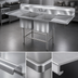 Thumbnail image #3 for Eagle Spec-Master FN Series Coved Corner Two-Compartment Sink with 30-Inch Left Drainboard, 67-1/2 x 27 Inches, 14 Gauge Stainless Steel