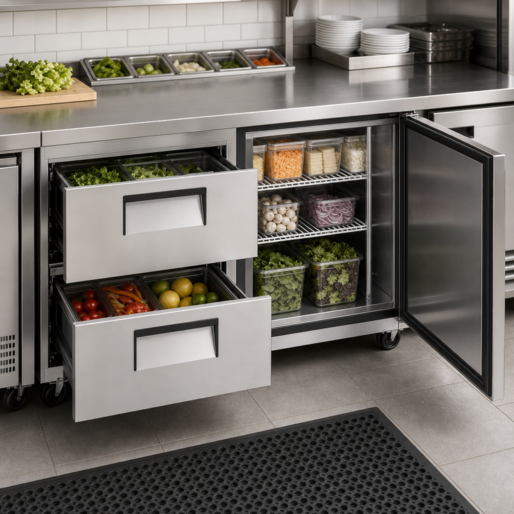 Product image #3 for True 60-Inch 2-Section Undercounter Refrigerator with 1 Door and 2 Drawers