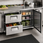Thumbnail image #3 for True Mfg. - General Foodservice TUC-60D-2-HC 2-Section Undercounter Refrigerator, 1 Solid Door, 2 Drawers, Stainless Steel, Rear-Mounted Refrigeration